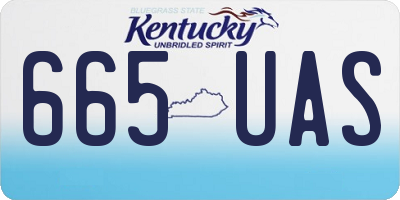 KY license plate 665UAS