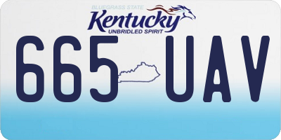 KY license plate 665UAV