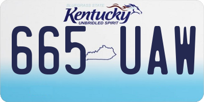 KY license plate 665UAW