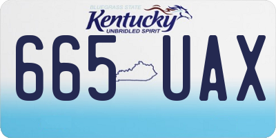 KY license plate 665UAX