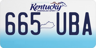 KY license plate 665UBA