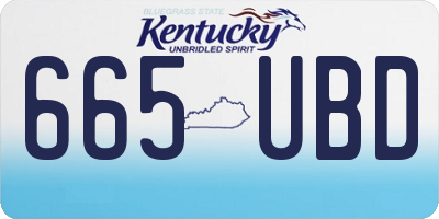 KY license plate 665UBD