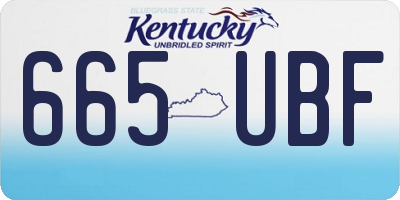 KY license plate 665UBF