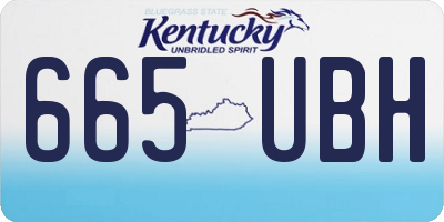 KY license plate 665UBH