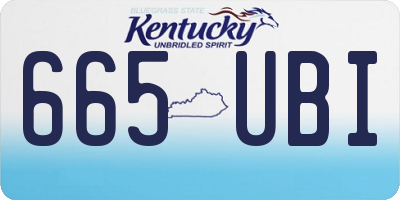 KY license plate 665UBI