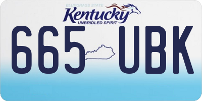 KY license plate 665UBK