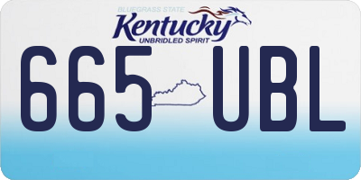 KY license plate 665UBL