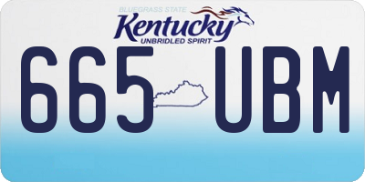 KY license plate 665UBM