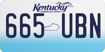 KY license plate 665UBN