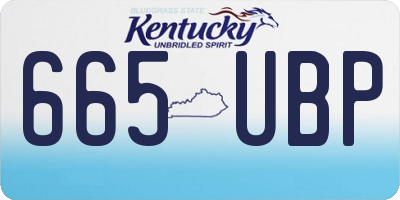 KY license plate 665UBP