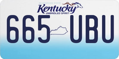 KY license plate 665UBU