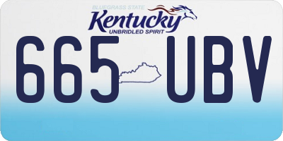 KY license plate 665UBV