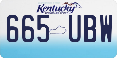 KY license plate 665UBW