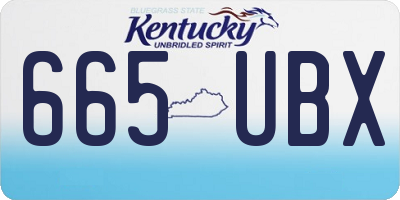 KY license plate 665UBX