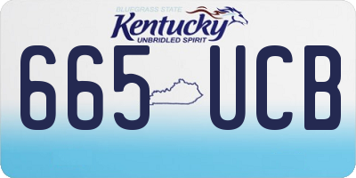 KY license plate 665UCB