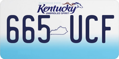 KY license plate 665UCF