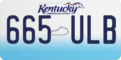 KY license plate 665ULB