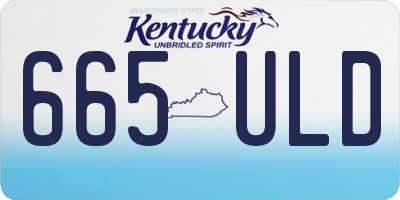 KY license plate 665ULD
