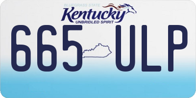 KY license plate 665ULP