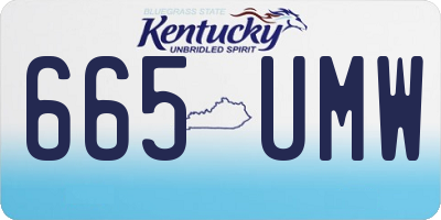 KY license plate 665UMW