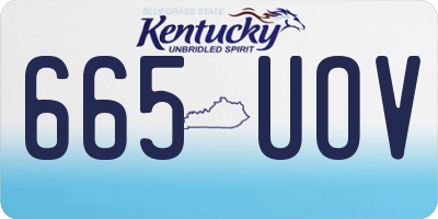 KY license plate 665UOV