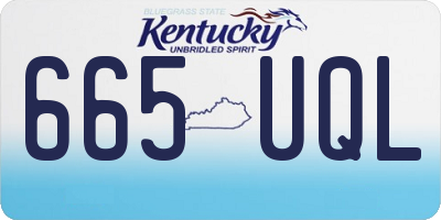 KY license plate 665UQL