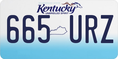 KY license plate 665URZ