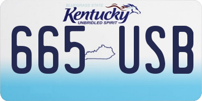 KY license plate 665USB