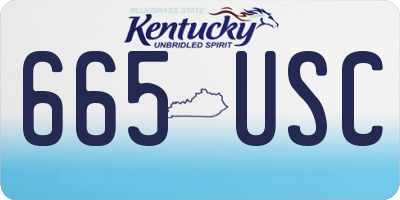 KY license plate 665USC