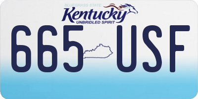 KY license plate 665USF