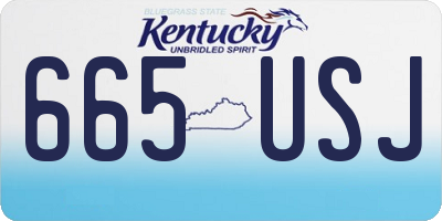 KY license plate 665USJ