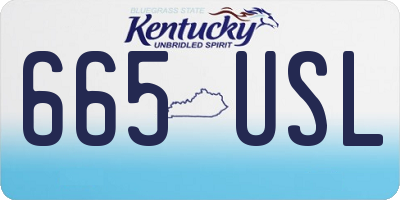 KY license plate 665USL