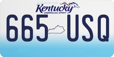 KY license plate 665USQ