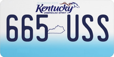 KY license plate 665USS