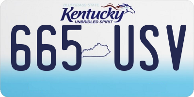 KY license plate 665USV