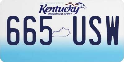 KY license plate 665USW