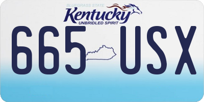 KY license plate 665USX