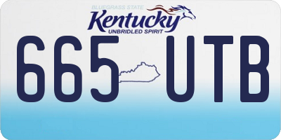 KY license plate 665UTB