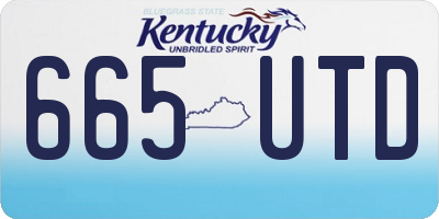 KY license plate 665UTD