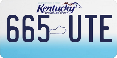 KY license plate 665UTE