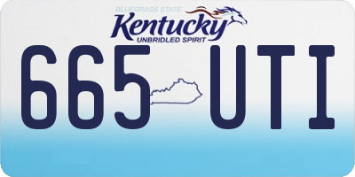 KY license plate 665UTI
