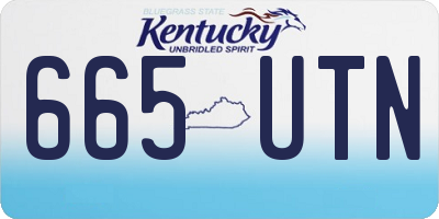 KY license plate 665UTN