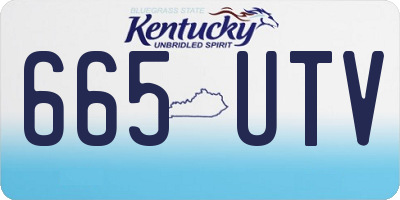 KY license plate 665UTV
