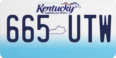 KY license plate 665UTW