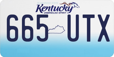 KY license plate 665UTX