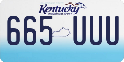 KY license plate 665UUU