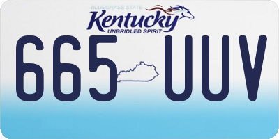 KY license plate 665UUV