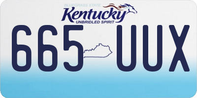 KY license plate 665UUX