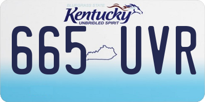 KY license plate 665UVR