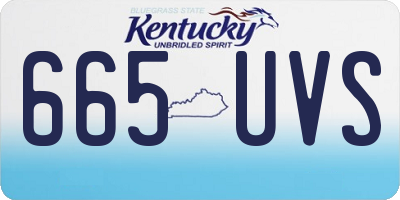 KY license plate 665UVS